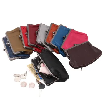

High Quality Cute Candy Color Real Genuine Leather Pouch Women Coin Purse Small Wallet Holder Clutch Handbag Money Change Bag
