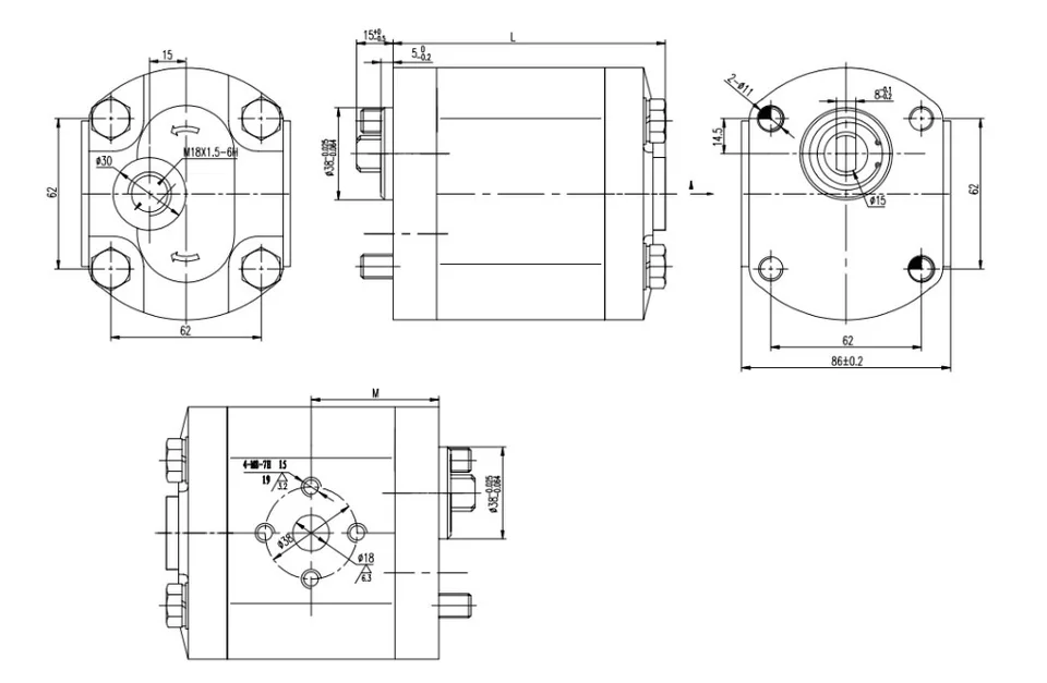Hydraulic Gear Pump CBD2-F306LF3B2-BC CBD2-F308LF3B2-BC CBD2-F312LF3B2-BC CBD2-F314LF3B2-BC High Pressure Oil Pump Clockwise