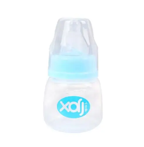 Модные детские бутылочки 60 мл для новорожденных, натуральная бутылочка для кормления с соской, силиконовая детская бутылка PP материал BPA бесплатно - Цвет: Небесно-голубой