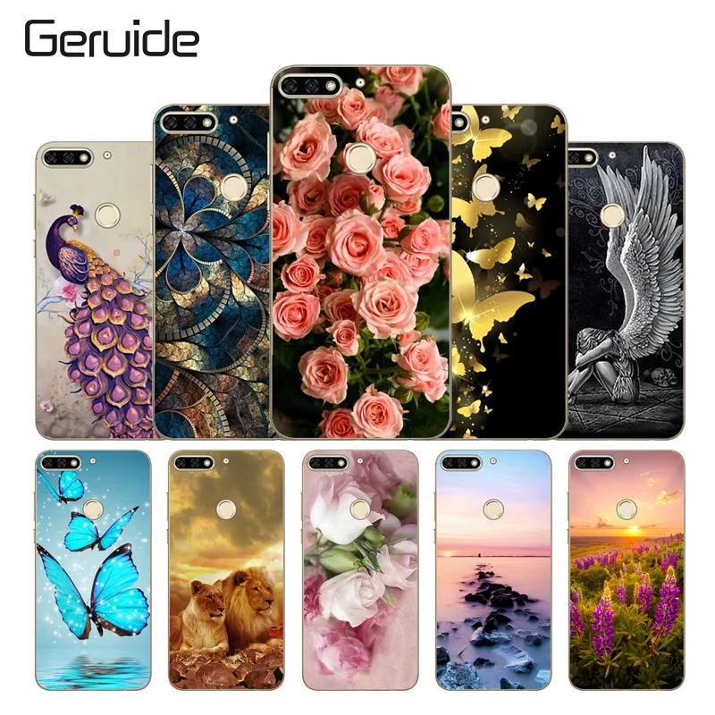 

Geruide Case for Huawei Honor 7C 5.99 Global version Cover Color Painted Soft TPU Phone Back Cover honor 7 c case cover