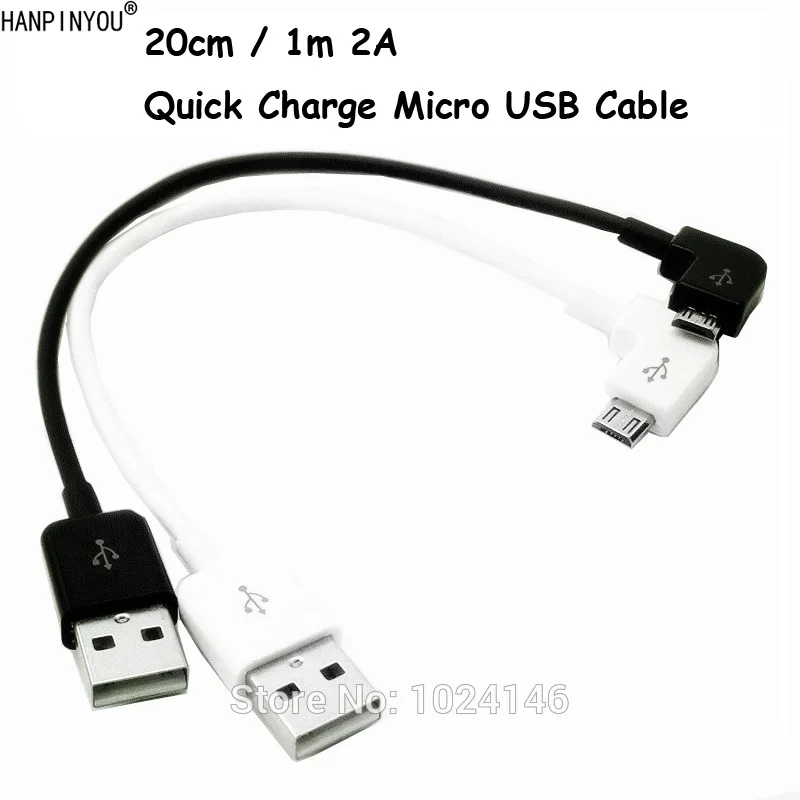 

20cm 1m Short Right Angle 90 Degree 2A Micro USB Cable Quick Charger Charging Sync Data Cord For Samsung LG Android Phone Tablet