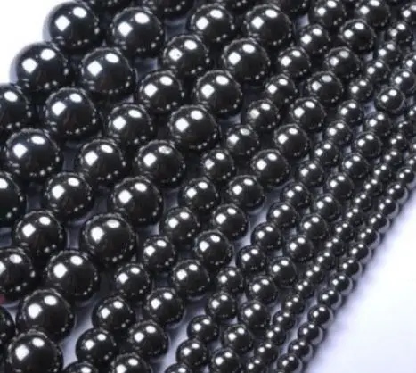 

Бусины из гематита с черным шариком, 4/6/8/10 мм