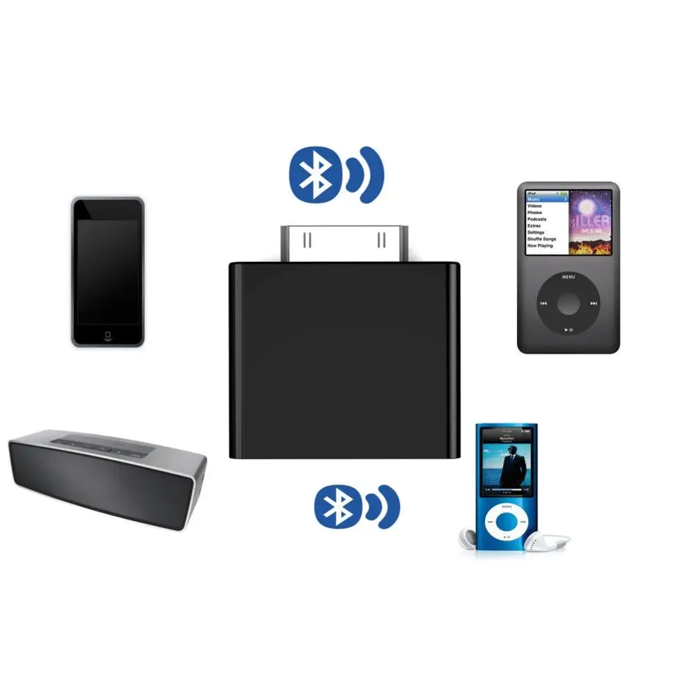 Music Audio Transmitter For Bluetooth 2 1 EDR 30 Pin Stereo Headphone Adapter