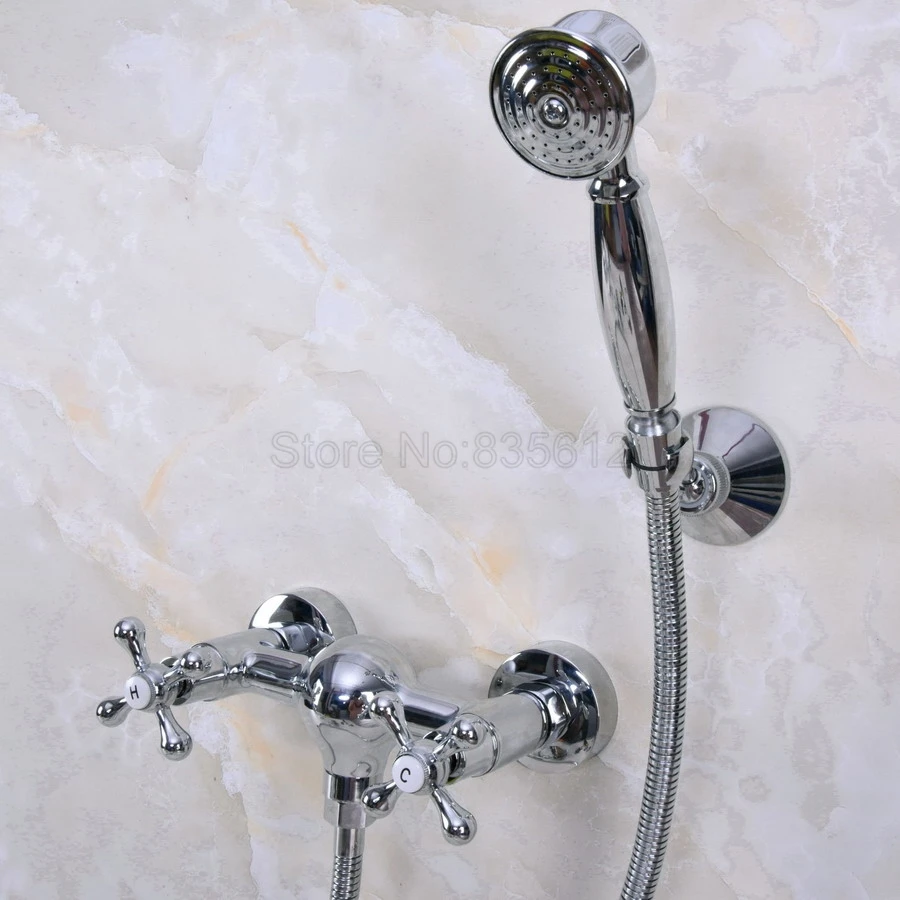 

Chrome faucets bathroom bathtub mixer tap faucet with telephone hand shower set Bath & Shower Faucets tna278