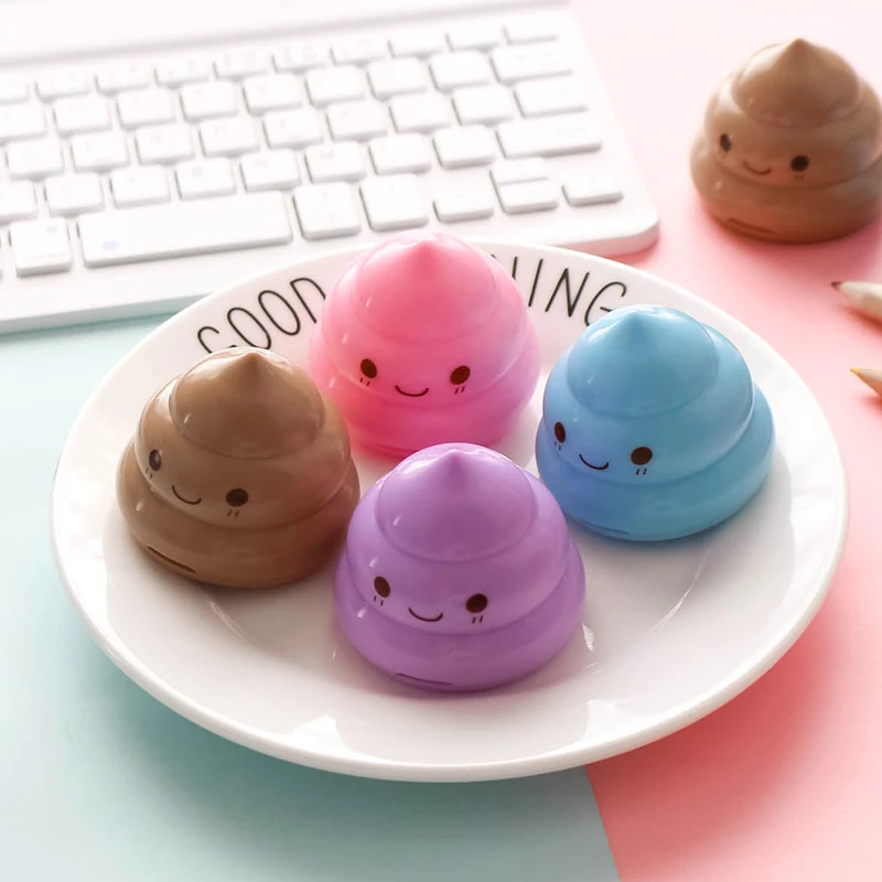 

Mini Pencil Sharpeners Shit Shape Mechanical Double Pencil Sharpener Pen Cutter Tool School Office Supplies Cute for Kids Gifts