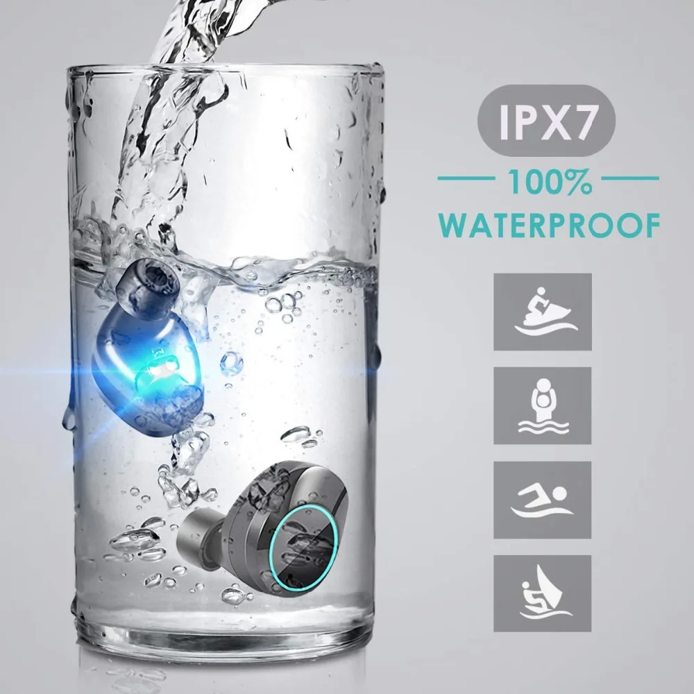 Беспроводные наушники YTOM Beep bass TWS 5 0 Bluetooth 3D IPX7 уличные с внешним аккумулятором 3000