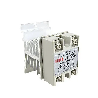 

High quality  SSR Solid State Relay AC-AC 10A 80-250V / 24-380V w Heat Sink Dzdmz