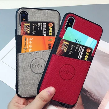 

New Fabric Cloth Vehicle For Huawei P Smart Plus 2019 Credit Card Wallet Case for Huawei P smart+ 2019 bank bag cover
