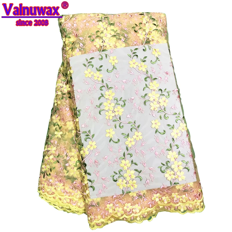 

African Lace 3 color Embroidered mesh cloth Nigerian Lace Handicrafts French Tulle Lace for wedding decoration party dress -YJ