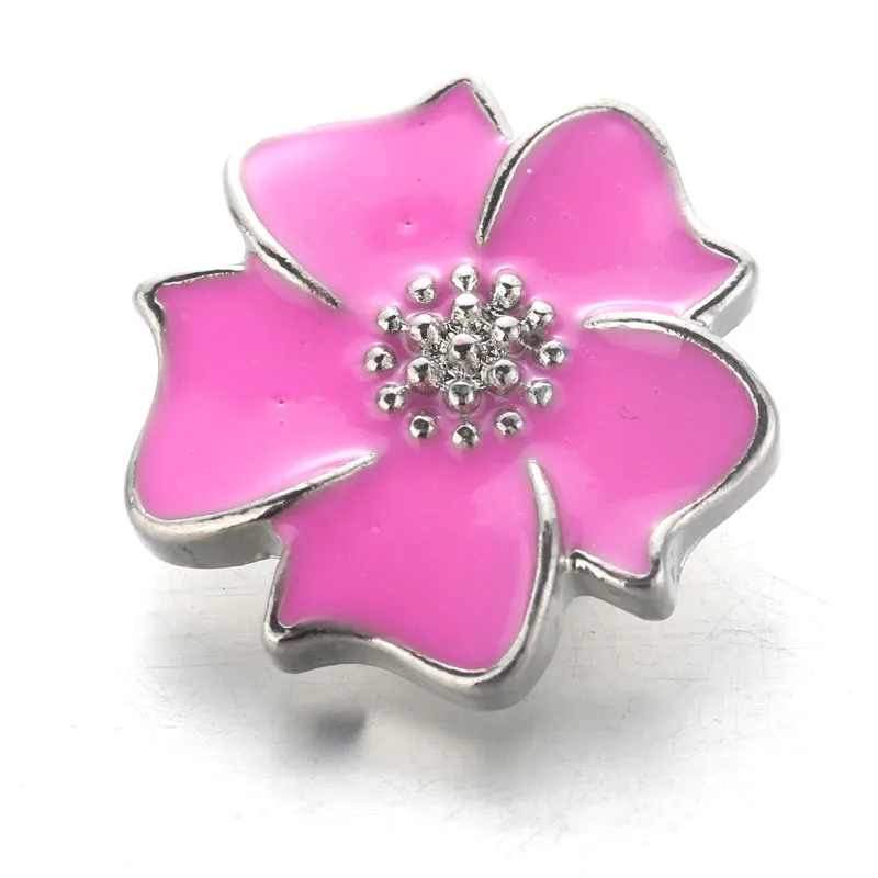 10pcs/lot Flower Snap Jewelry Boom Life Metal Rhinestone Snap Buttons