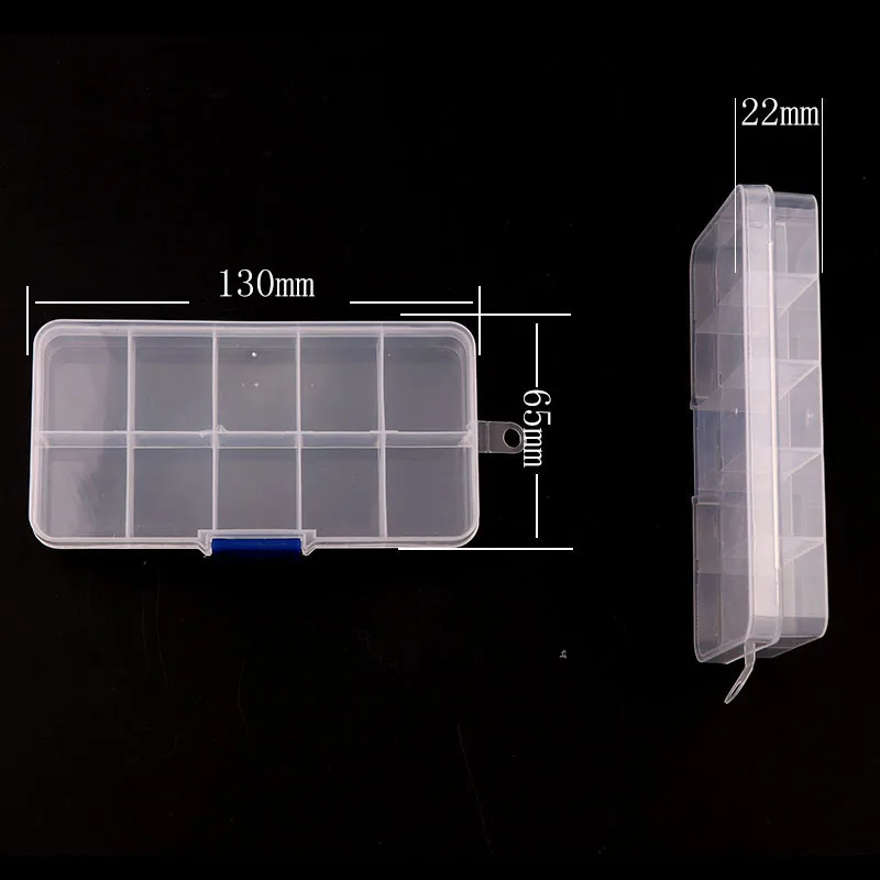 10 сетки Сплит прозрачная пластиковая емкость для хранения коробка DIY ногтей советы бижутерия для декорирования Мелких Компонентов аппаратные инструменты