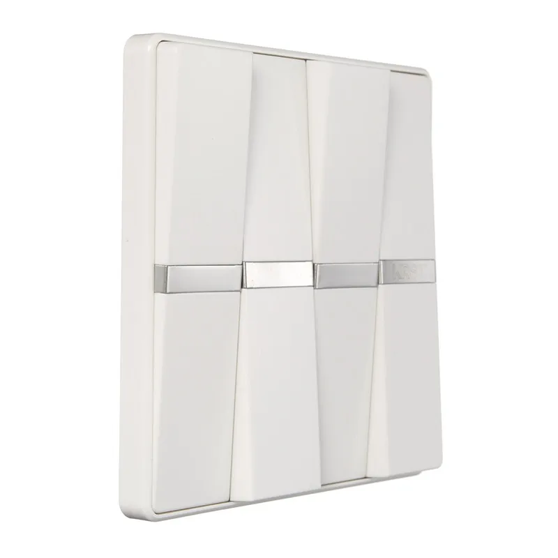

KRST Luxury LED Lighting Switch 4 Gang 1 Way/ 4 Gang 2 Ways White Push Button Wall Switches AC 250V 10A Popular