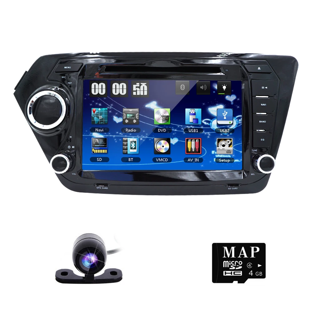 

AutoRadio 2 din Car DVD Player Tape Recorder for KIA RIO K2 3 4 2011 2012 2013 2014 2015 GPS Navi Head Unit TV SWC Russian menu