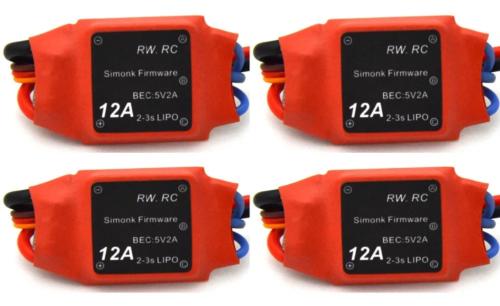 4pcs 2 3s 12amp 12a Simonk Firmware Brushless Esc W bec Quad Multi Apm Naza For