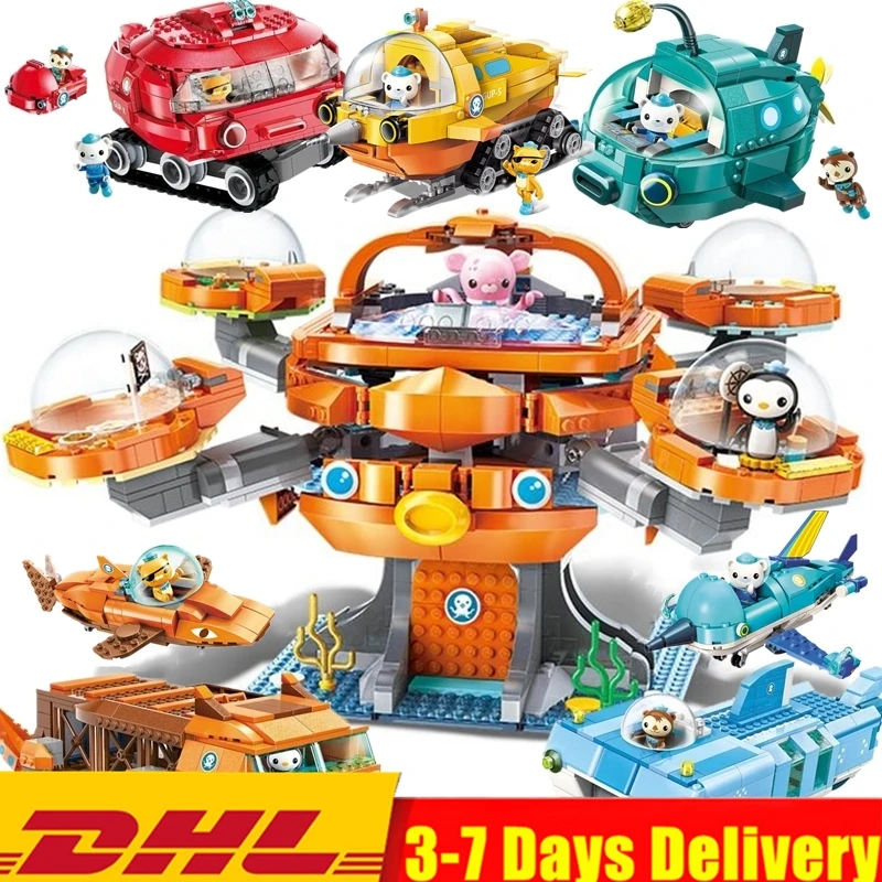 Polvo dos Desenhos Blocos de Construção do Modelo Novidades Set Criador Idéias City Octonauts Octopod Animados Define Kits Crianças Brinquedo Duplo Hot 8 Pçs –