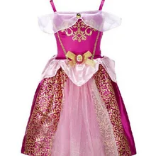 Коллекция года, платье принцессы летний детский костюм Рапунцель, платье Авроры Белль для маленьких девочек
