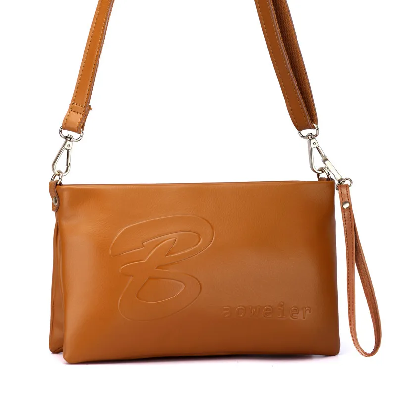 Block Letters Printing Small Crossbody Bag Lady Cowhide Casual Small Envelope Bag Women Designer Shoulder Bag