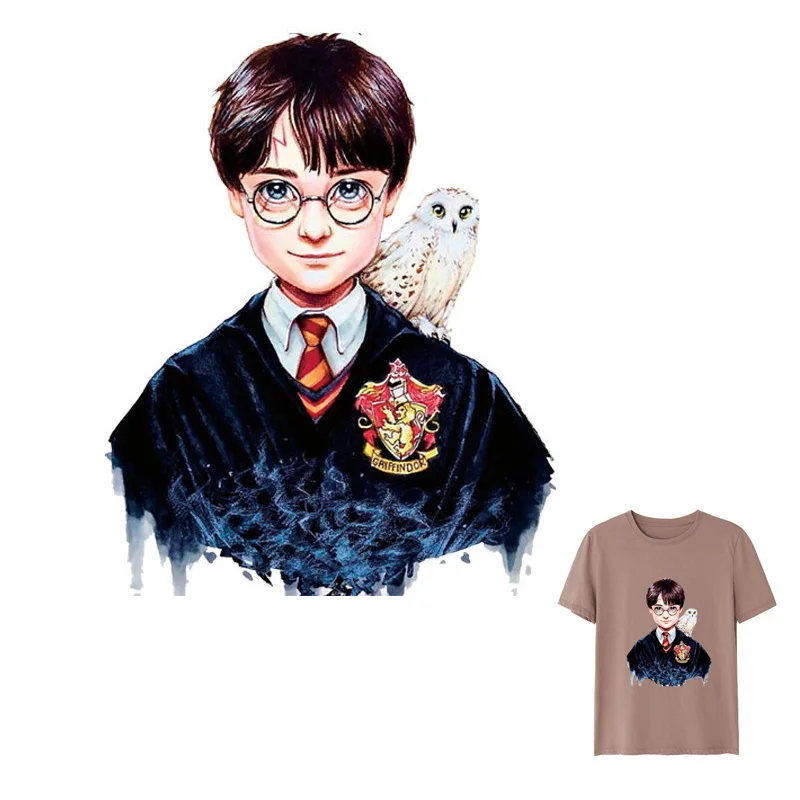 

Harry Potter Patch Printed Sticker Heat Transfer Iron on Patches for Clothing Woman T-Shirt
