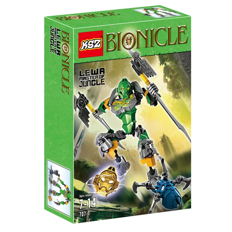 Умный набор строительных блоков BIONICLE Protector Of Jungle + Master of Lewa игрушки для мальчиков