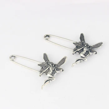 

10pcs Large Angel Wings Durable Strong Metal Kilt Scarf Brooch Safety Pin 53mm