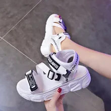 Outdoor Women Casual Sport Sandals shoes fashion Height Increase women sandals ladies PU leather platform Casual shoes 35-39