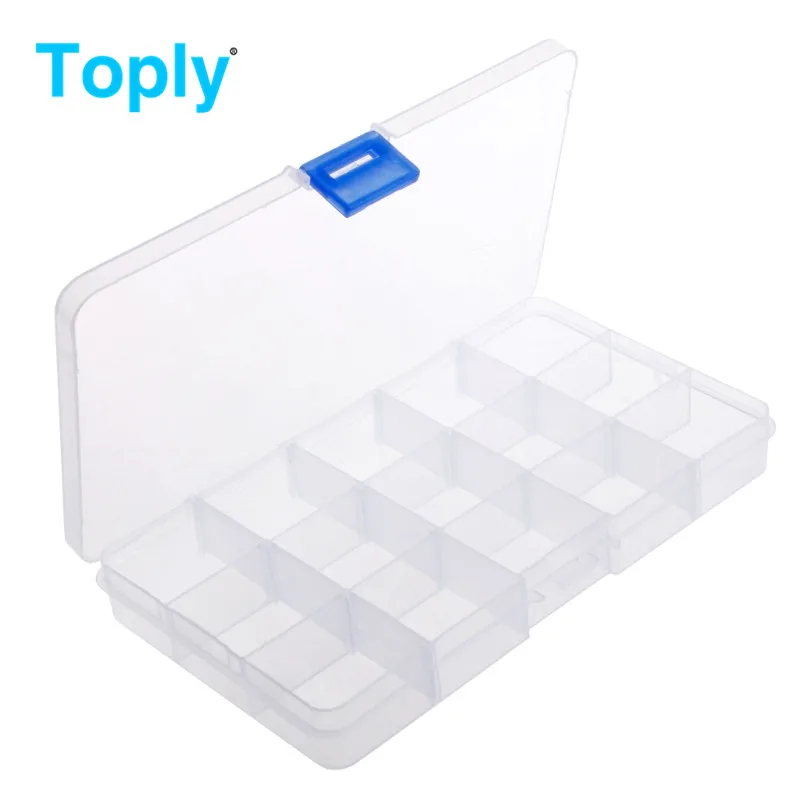 

Toply Fishing Lures Hook Bait Plastic Storage Box Adjustable Case Tackle Accessory New