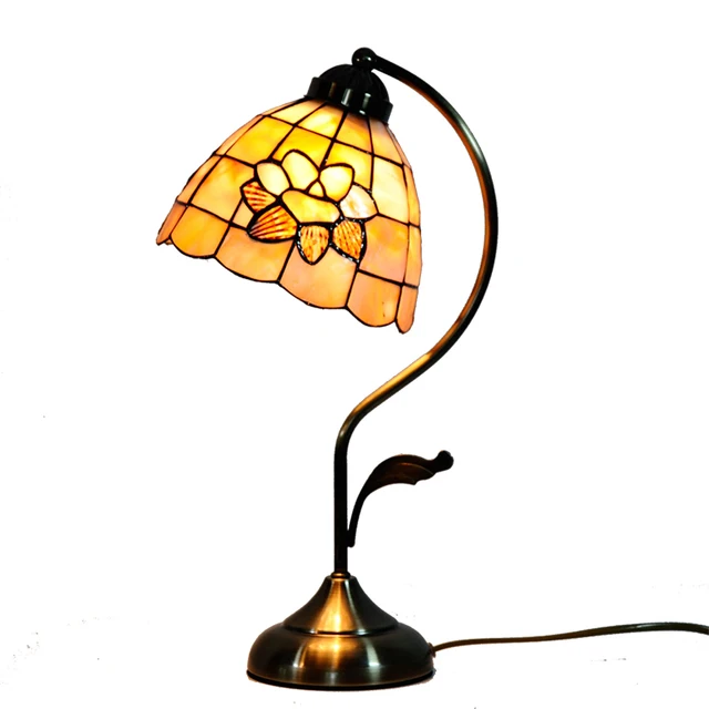 7 Mediterranean Curved Pole Fl Tiffany Stained Gl Table 7 Mediterranean Curved Pole Fl Tiffany Stained Gl Table Light Lamp Living Room Bedroom Bedside