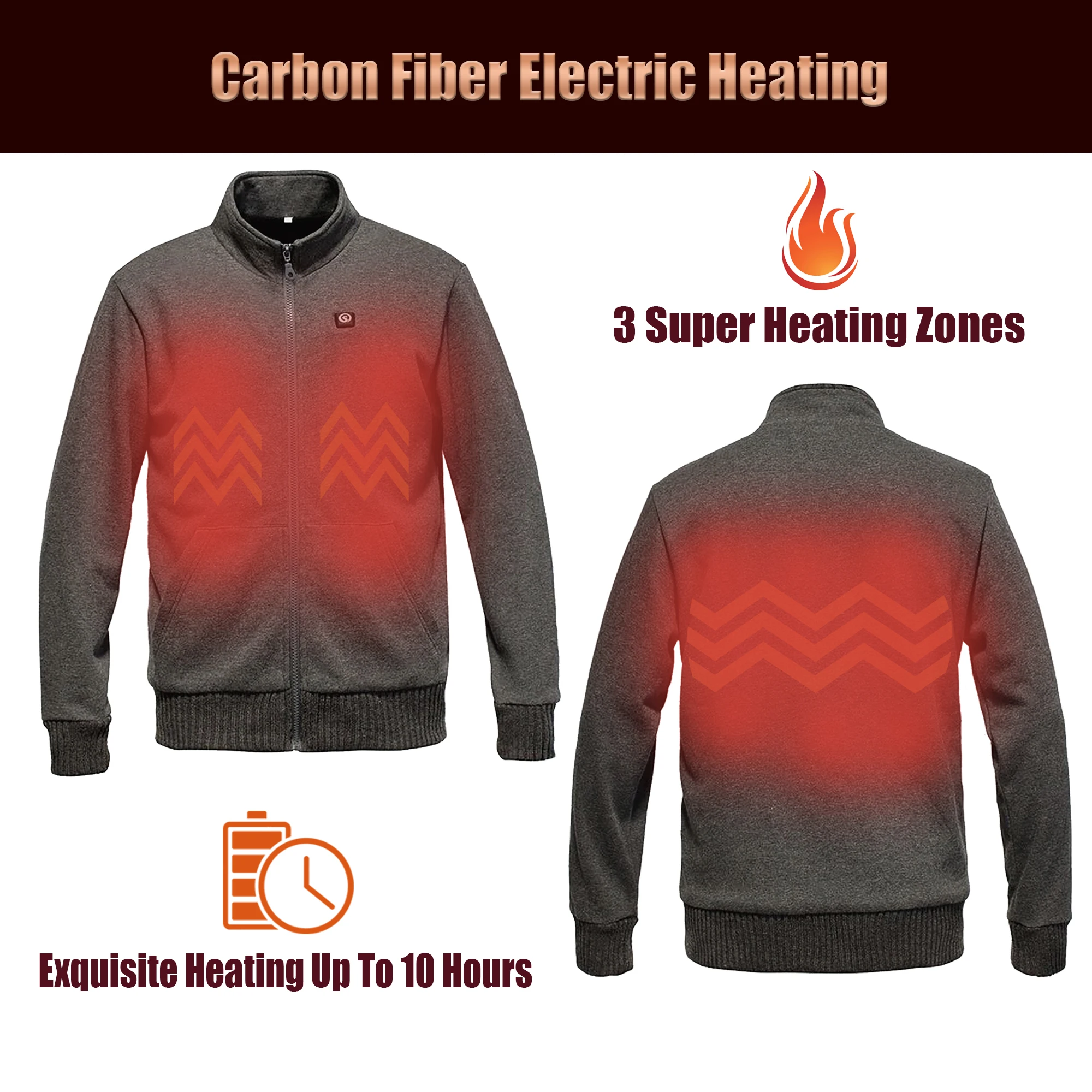 Jaqueta de Aquecimento Arquivo de Controle de Temperatura Temperatura de Pesca de Inverno Inverno para se Dia Esportes Lobo Criativo Novos Esportes Casaco Quente 3 de Pesca de Aquecer 6 da bateria roupas ciclismo esportes novos esportes