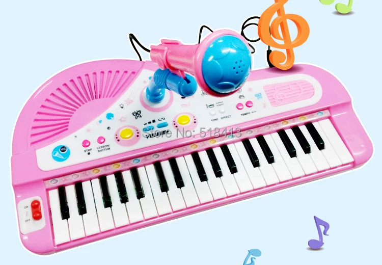 Детские электронные детские развивающие многофункциональные маленькие клавиши пианино с микрофоном для обучения детей и занятий спортом