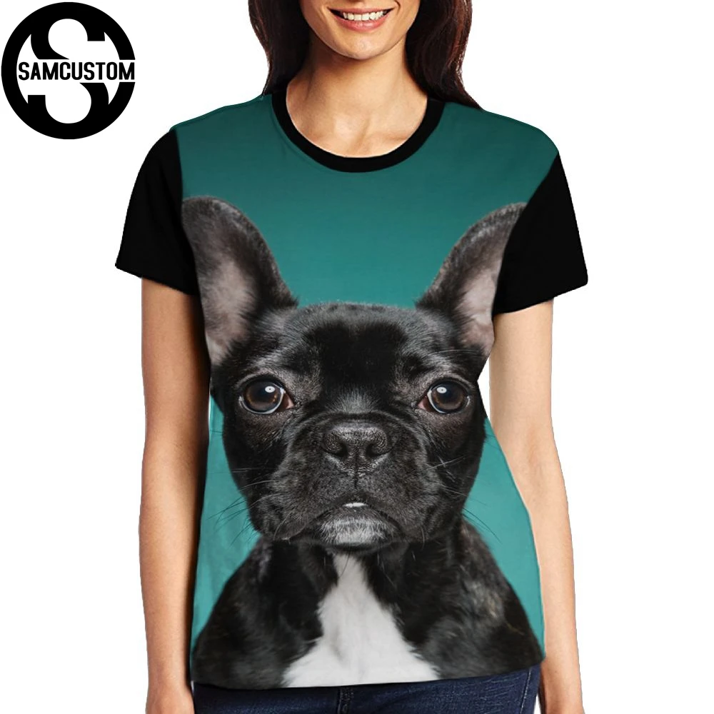 Женская футболка с коротким рукавом SAMCUSTOM Hot french bulldog 3D женские топы повседневные