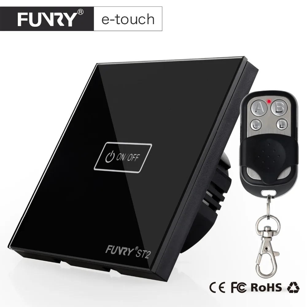 

FUNRY EU/UK 1 Gang 1 way Smart Touch Switch 110-220V Waterproof Fireproof Wifi Remote Control Light Switch,RF433 Wall switch