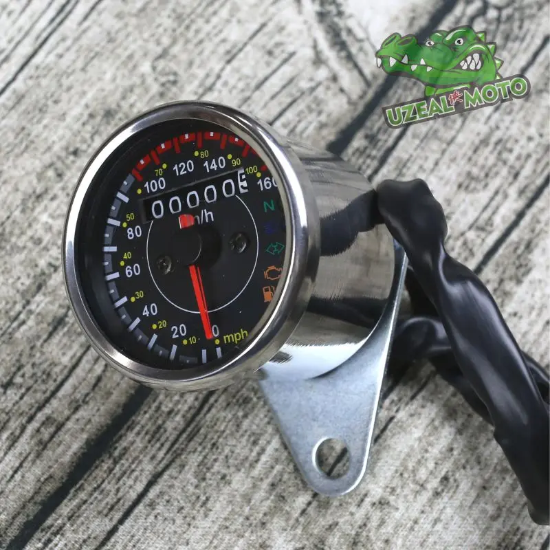 Retro motorcycles custom universal mini Stainless steel mechanical odometer speedometer mash