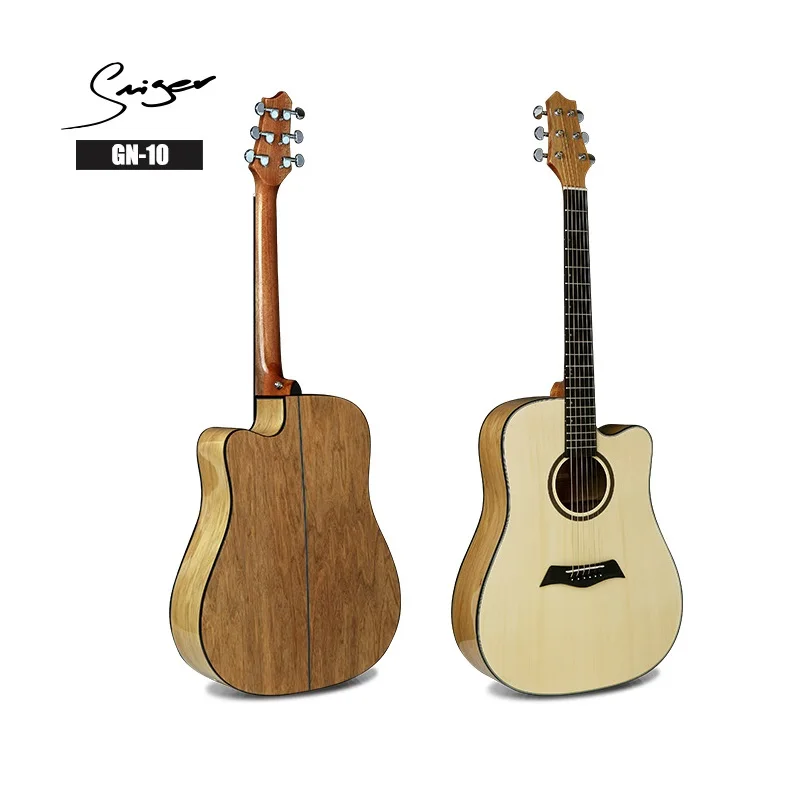 

Guitar Acoustic Electric Steel-String Flattop 41 Inches D-Body Guitarra 6 Strings Folk Pop Cutaway High Gloss Playing Wood color