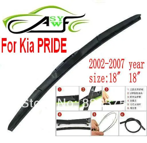 Free shipping car wiper blade for Kia PRIDE Size 18" 18