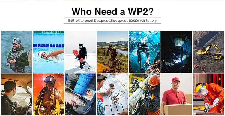 OUKITEL WP2 4GB RAM 64GB ROM MTK6750T 1.5GHz Octa Core 6.0 Inch Incell Corning Gorilla Glass FHD+ Screen Dual Camera IP68 Waterproof Android 8.0 4G LTE Smartphone