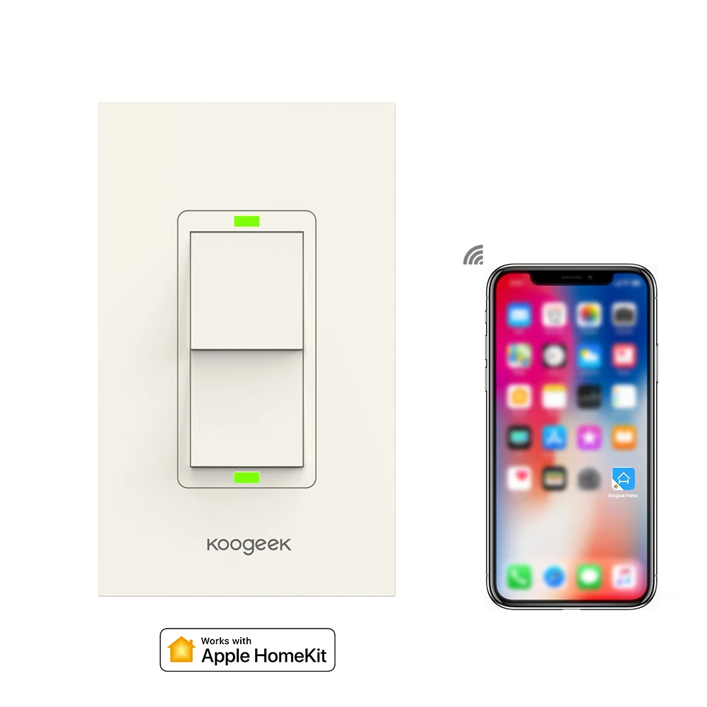 

Koogeek Smart Wifi Switch Two Gang Light Switch for Apple HomeKit Siri Remote Control Wall Switch Power Consumption Monitor