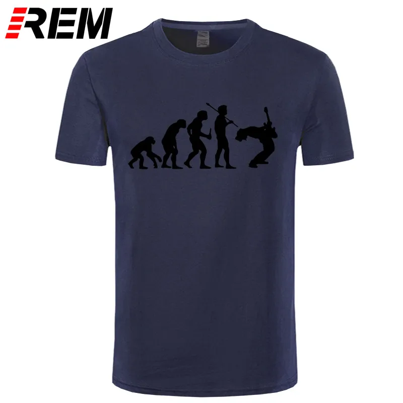 Забавная футболка гитариста, эволюция гитариста, музыка, рок-гитара, музыкальная группа, металл, Мужская футболка, 31 цвет, унисекс, крутые футболки - Цвет: navy black