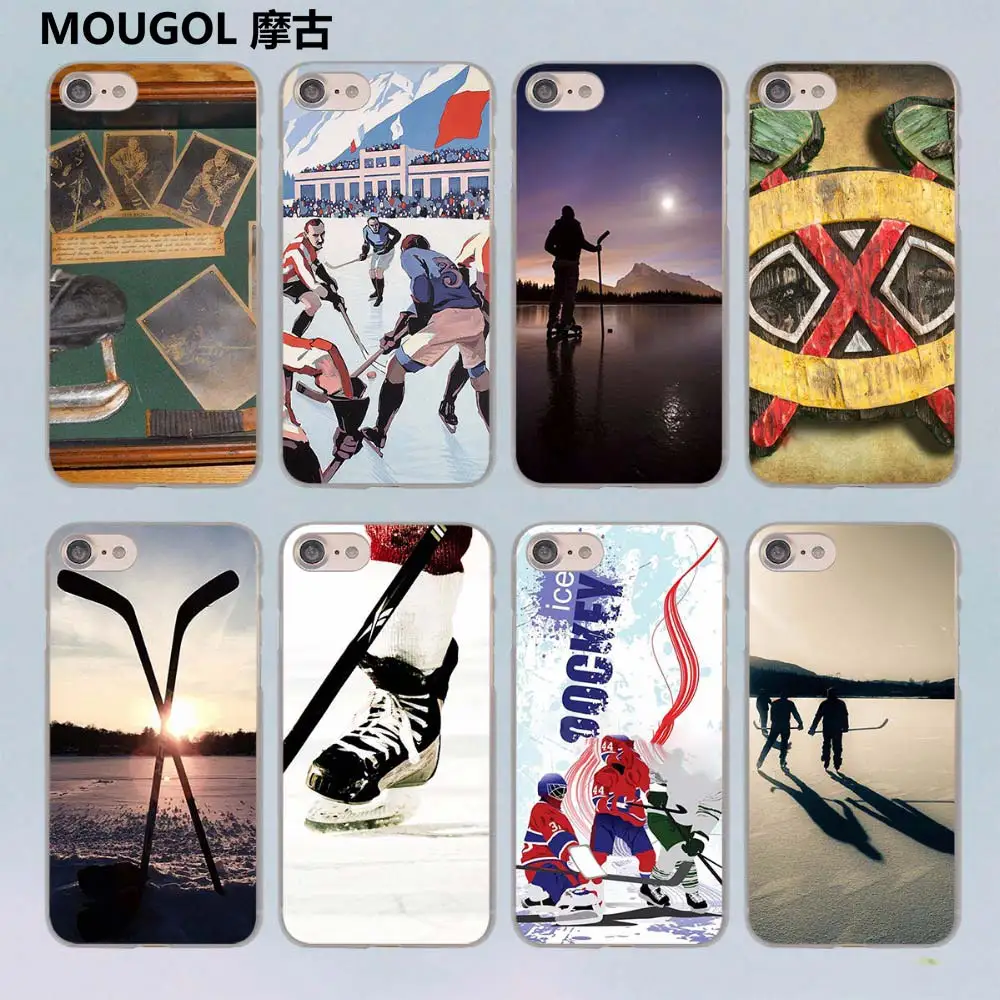 

I love ICE Hockey design transparent clear hard case cover for Apple iPhone 7 7Plus 6S 6 Plus 5 5s SE 5C