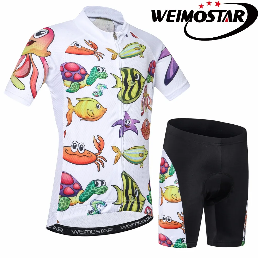Weimostar Children Summer Cycling Jersey Clothing Set Ropa Ciclismo Kid Bike MTB Pro Radfahren boy bicycle Sportswea | Спорт и