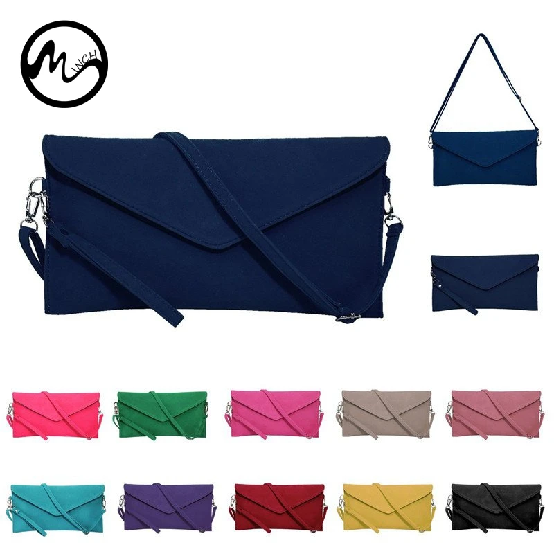 

MINCH Elegant Lady's Handbag Women's Party Evening Clutch bags Hot Sale Suede Shoulder Handbag Messenger Envelope Bags