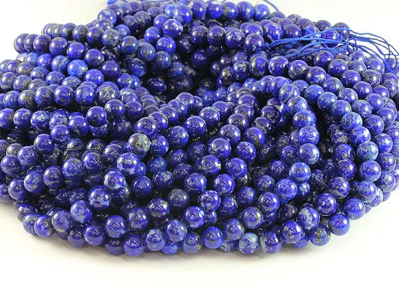 Wholesale Lapis Lazuli AAA 3, 4, 6, 8,10,12, 14 mm. Smooth Round Beads, Natural Stone Bead1