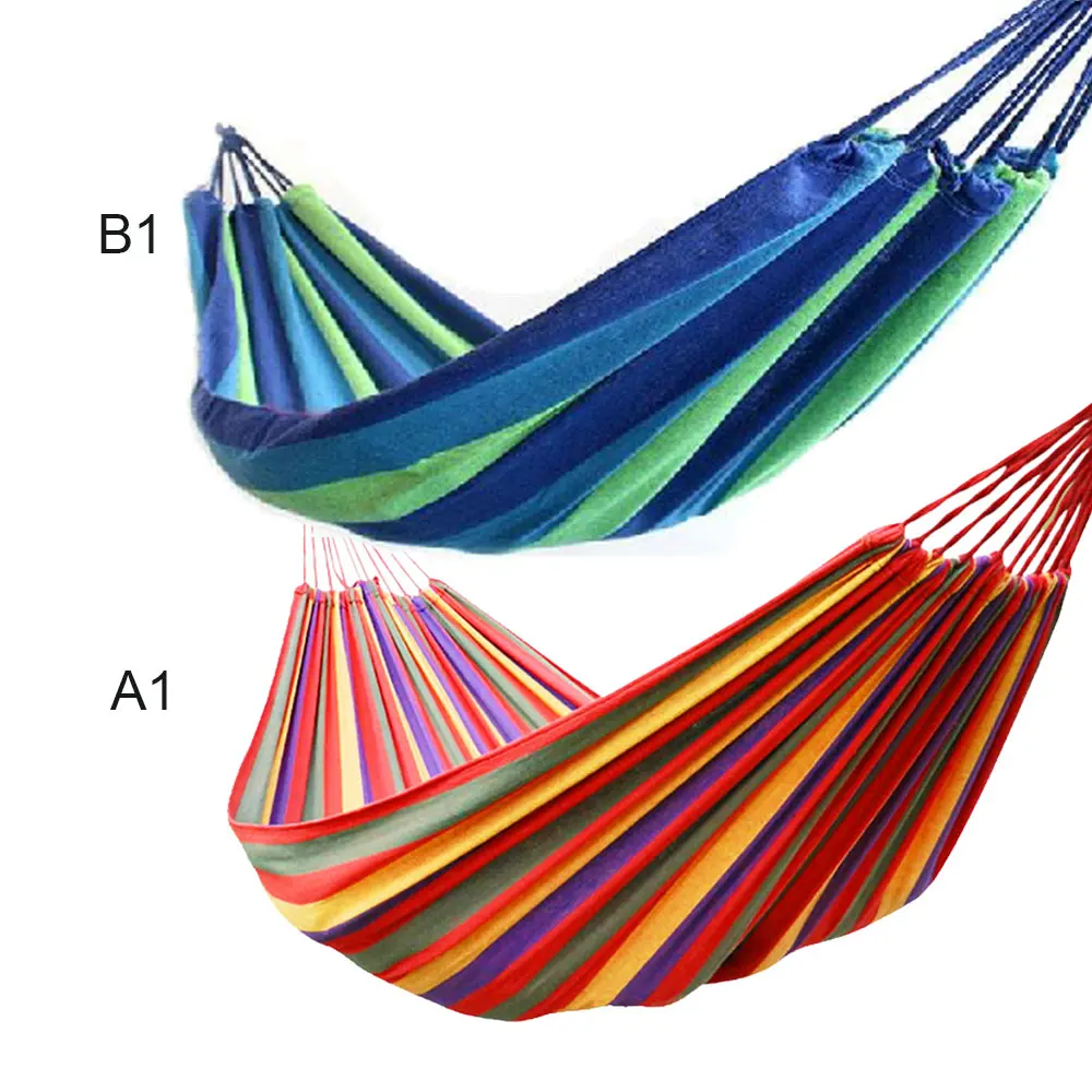 Гамак Открытый Портативный гамак сад Спорт Путешествия Отдых Свинг Холст полосой повесить гамак кровать