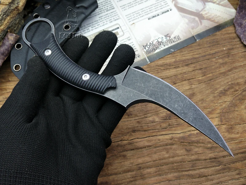 Тактический нож Mako karambit, M690, лезвие из нержавеющей стали, охотничьи ножи для выживания, фиксированные ножи, Черная Ручка G10, нож-коготь Bastine, инструмент