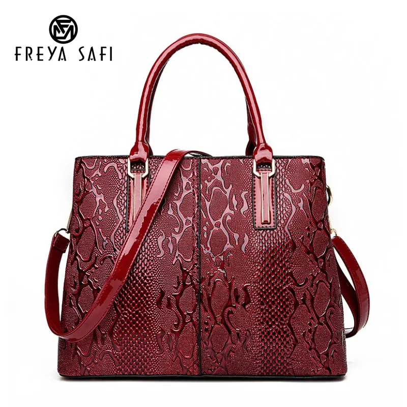 Koop Freya Safi Mode Serpentine Dames Hand Tassen Pu Lederen Luxe Handtassen Vrouwen Tassen Designer Grote Capaciteit Vrouwen Crossbody Tas