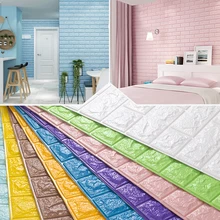 PE Foam 3D Wall Stickers Brick Pattern Waterproof Self Adhesive Wallpaper Room Home Decor For Kids Bedroom Living Room Stickers