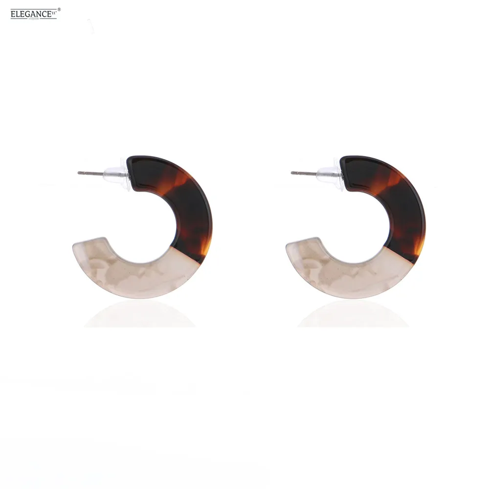

Elegance Statement Earrings Acetic Acid Earrings For Women Vintage C-Shaped Stud Earring For Girl Party Jewelry Gift Wholesale