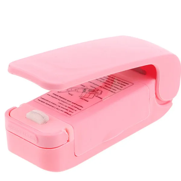 1 шт. Бытовая портативная мини-машина для запечатывания тепла импульсный герметизирующее уплотнение пластиковая герметичная упаковка Прямая - Цвет: Pink