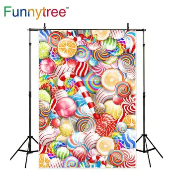 

Funnytree backgrounds for photography studio birthday candy sweet colourful kids party professional backdrop photobooth prop