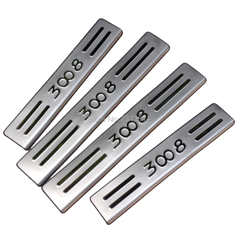 

For 2009-2014 2015 2016 2017 Peugeot 3008 Stainless Scuff Plate Door Sill Welcome Guard Pedal Cover Trim Car Styling Accessories