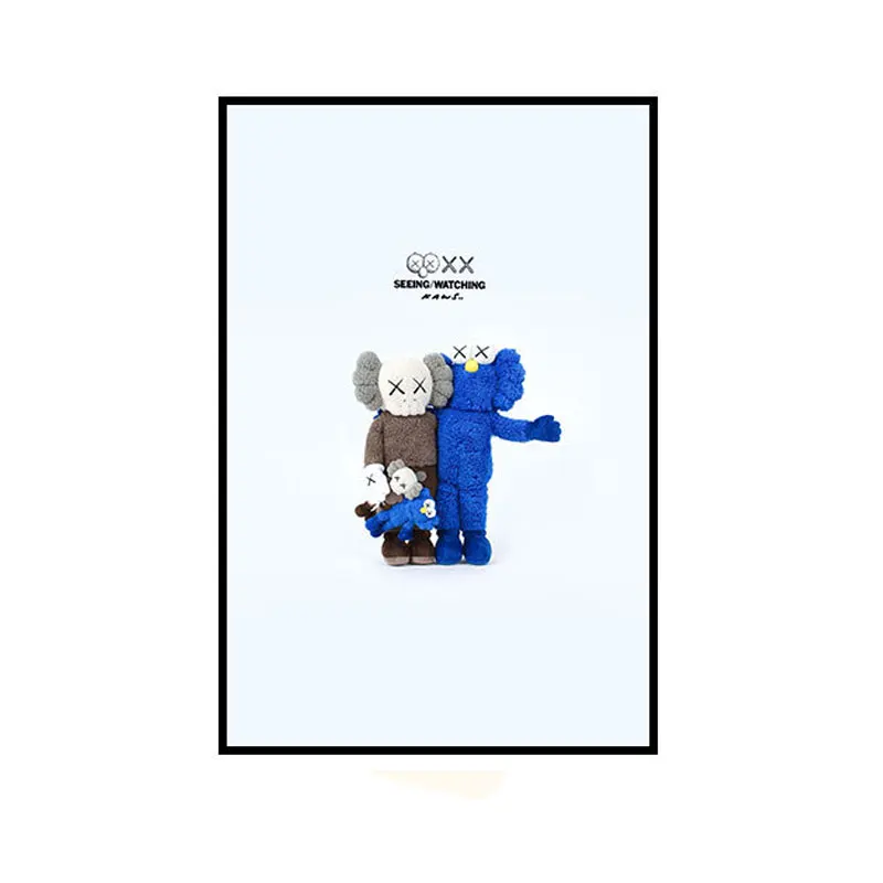 

30CM X 40CM KAWS SEEING/WATCHING PLUSH BFF XX Companion Gallery Art Canvas Pop Contemporary Picture for Living Room Blank Wall